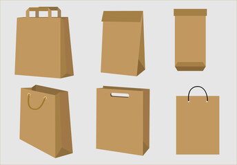 3D Blank Paper Bags Collection