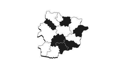 Fototapeta premium Andorra map with highlighted parishes