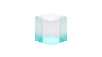Transparent Cube with Cyan Glow