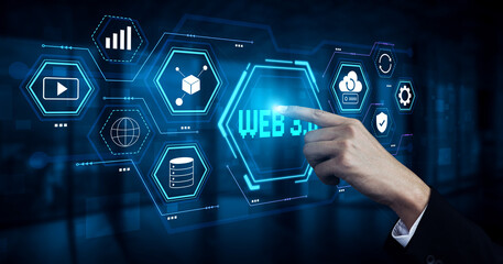 A futuristic user interface for Web 3.0 technology and applications. An overview of decentralized services like DeFi, cloud storage, and security. Motif