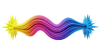 Wavy Gradient Sculpture with Starburst Ends