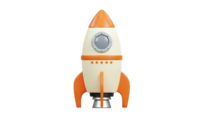 Retro Cartoon Rocket Ship