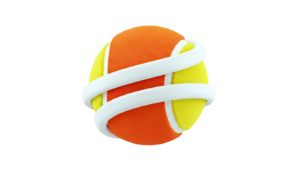 Stylized Tennis Ball with White Swirl