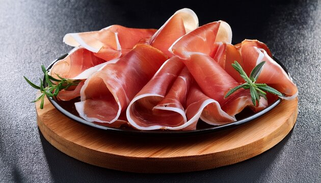 Traditional Spanish Jamon Serrano Ham Prosciutto Crudo Parma Ham Italian Antipasto