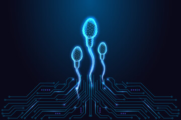 Fertility Biotech. Digital Reproductive System, Genetics and Medical Innovation Vector Illustration