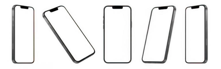 Set of five smartphone screen protectors