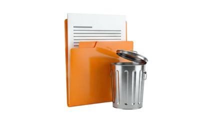 File Folder and Trash Can