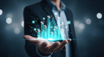 Digital Banking and Financial Growth Strategy with Bar Charts