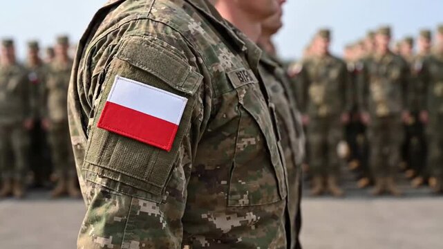 Military personnel standing in formation wearing camouflage uniforms during