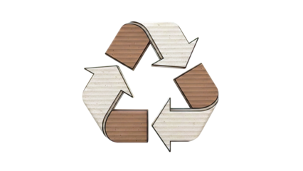 Recycle symbol made of corrugated cardboard