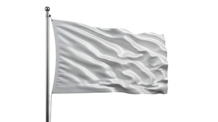 Waving White Flag on a Pole