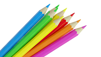 Vibrant Pencils in Rainbow Order
