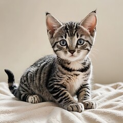 横になってくつろぐエジプシャンマウの子猫イラスト