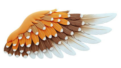 Stylized Bird Wing with Layered Feathers