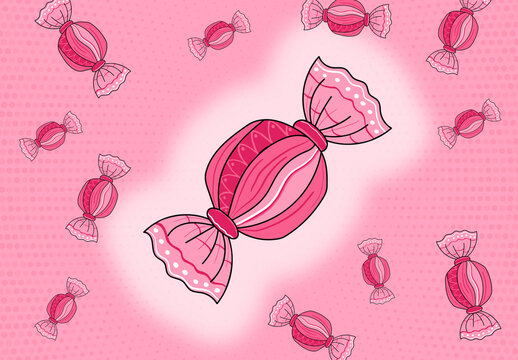 Pink Sugar 2D Vector Illustration