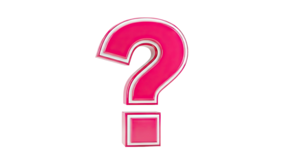 Glossy Pink Question Mark Symbol
