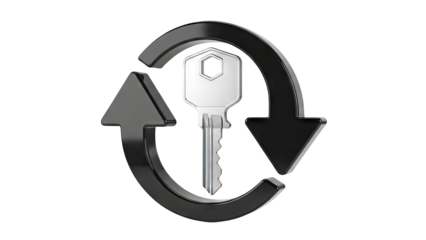 Key with Circular Arrows Icon