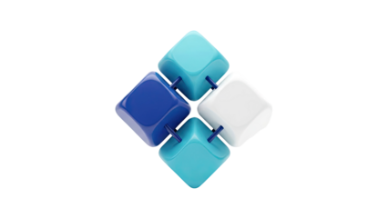 Abstract geometric shapes with teal and blue colors