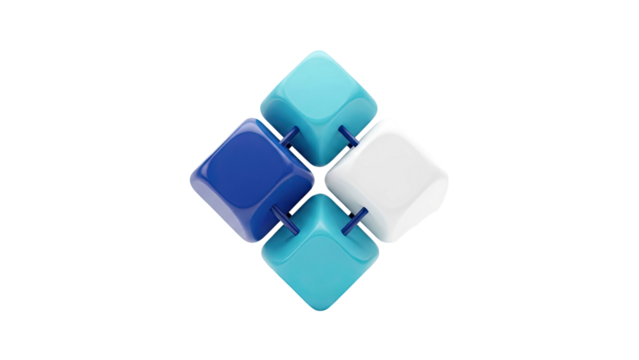 Abstract geometric shapes with teal and blue colors - Powered by Adobe