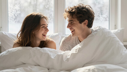 Intimate Winter Morning in Cozy Bedroom