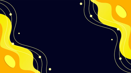 Yellow black abstract sport background with liquid motion shapes.