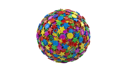 Sphere of Colorful Stars and Circles
