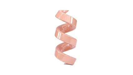 Shiny Peach Spiral Ribbon