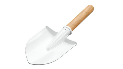 White Trowel with Wooden Handle