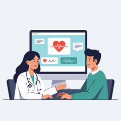 doctor patient medical consultation flat illustration