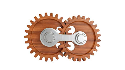 Wooden Gears Interlocking with Metal Connector