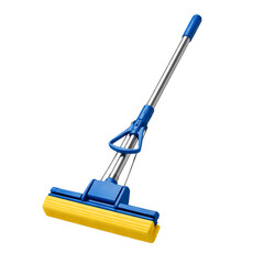 Cleaning sponge mop isolated on white