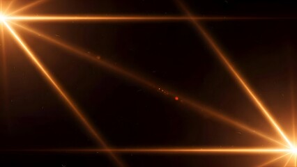 Bright Orange Light Beams in Darkness.