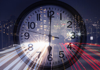 Fast-Paced Urban Time and Technology Background
