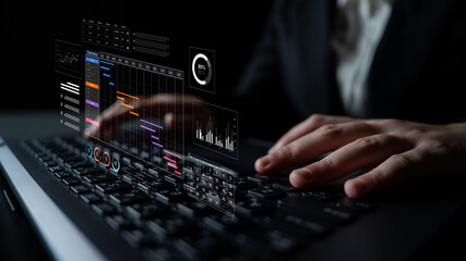 A project management dashboard for business. The interface features a Gantt chart to visualize the project timeline, task scheduling, and overall progress for efficient workflow. Fermion