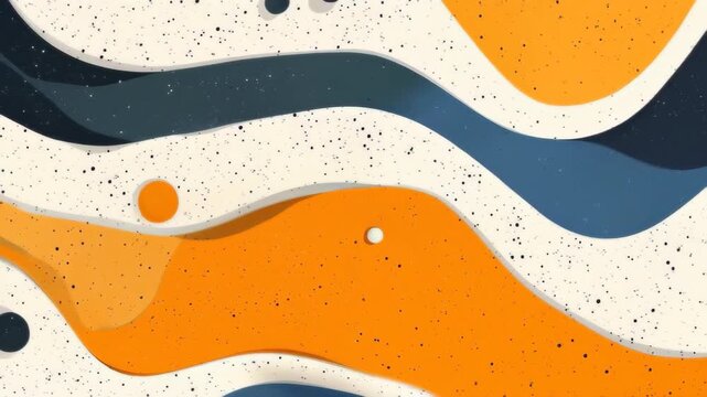 Abstract Layers of Color: A mesmerizing digital artwork features flowing, layered forms in a palette of warm orange, cool blue, and neutral tones, creating a sense of depth and visual interest.
