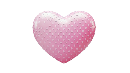 Pink Heart with Raised Polka Dots