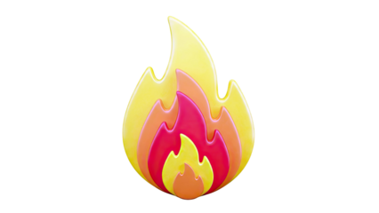 Stylized 3D Fire Icon