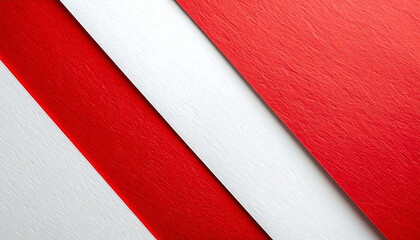 赤と白の和紙風テクスチャ背景。紅白の斜め分割デザインとシンプルな紙の質感。Red and white textured paper background.　Minimalist diagonal split with organic paper grain.
