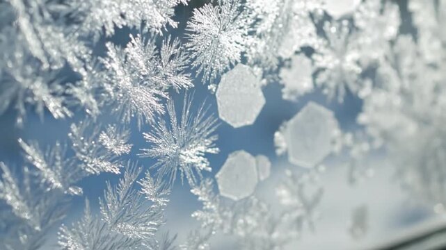 Glittering Snow Surface Low angle shot capturing thousands of tiny ice crystals sparkling on a fresh snow blanket under crisp winter light. winter ice crystals