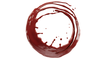 Circular Red Liquid Splash Isolated on transparent  Background circular splash liquid texture dynamic motion
