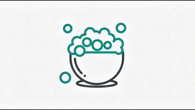 Animated Icon Caviar. suitable for Meat. Outline element on white background. 4K video