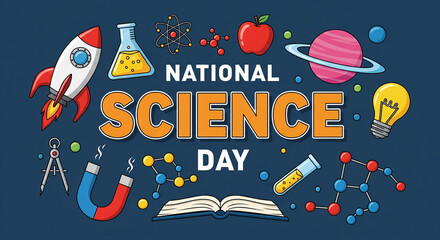 National Science Day Vector Illustration on February 28 Related to Chemical Liquid, Scientific, Medical and Research in Flat Cartoon Background