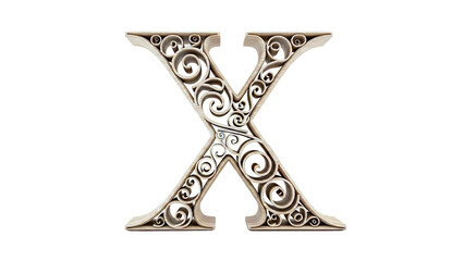 Ornate Wooden Letter X