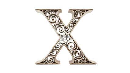 Ornate Wooden Letter X