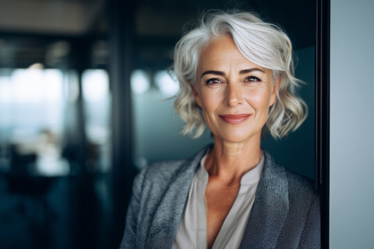 Business lady chief compliance officer CCO risk manager female executive smiling polished corporate office regulation governance leadership trust