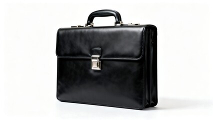 Black Leather Business Briefcase &ndash; Professional Office Bag, Corporate Style, and Executive Work Concept