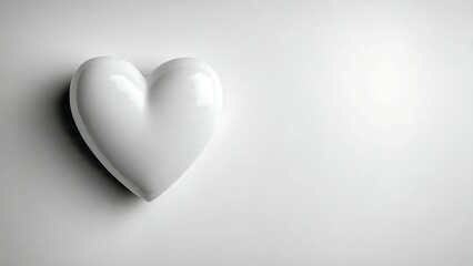 Obraz premium Minimalist White Heart on Stark Background for Emotional Appeal