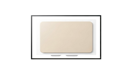 Minimalist beige rectangle with rounded corners in black frame