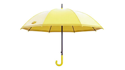 Yellow Umbrella with J-shaped Handle