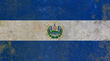 El Salvador flag mural style illustration